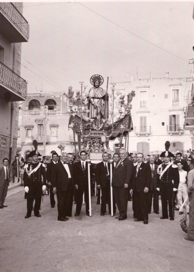 Processione di San Rocco quando ancora si svolgeva sia di mattina che di sera