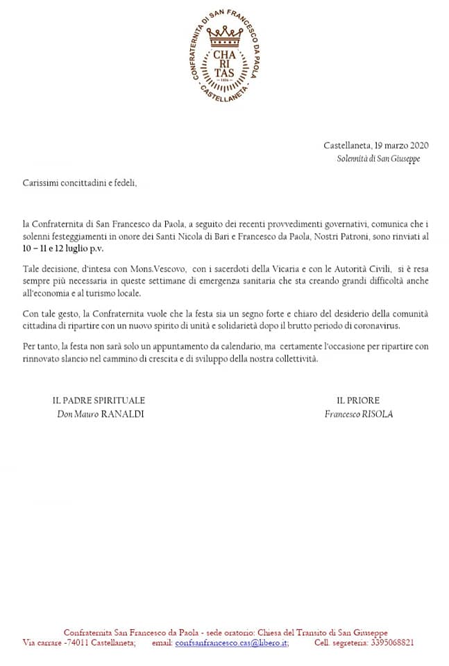 Ordinanza Della Diocesi